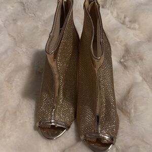 Olivia Stiletto Style Open Toe Boots Gold
